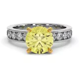 2.6 CTW Yellow Moissanite Engagement Ring "Marianna" thumbnail
