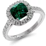 2 CTW Cushion Cut Emerald Engagement Ring "Courtney" thumbnail