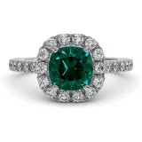 2 CTW Cushion Cut Emerald Engagement Ring "Courtney" thumbnail