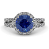 2.9 CTW Sapphire Engagement Ring "Brenda" thumbnail