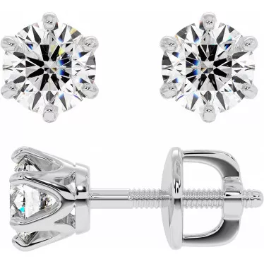 1ctw moissanite white gold stud earrings