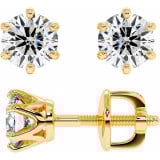 1ctw moissanite yellow gold stud earrings