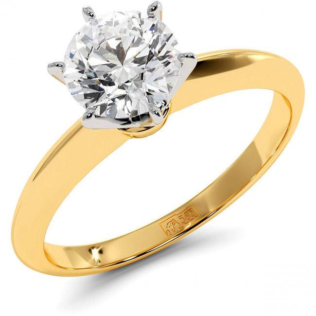 1ctw yellow gold moissanite engagement ring