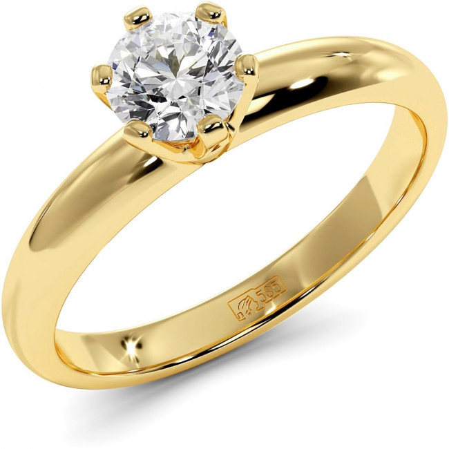 0.5 CTW Yellow Gold Moissanite Engagement Ring