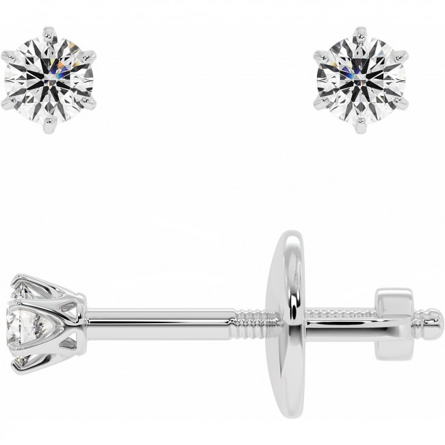 0.1 CTW Moissanite Tiffany-Styled Stud Earrings in White Gold
