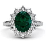 3.7 CTW Emerald Engagement Ring "Princess Diana" thumbnail
