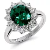 3.7 CTW Emerald Engagement Ring "Princess Diana" thumbnail