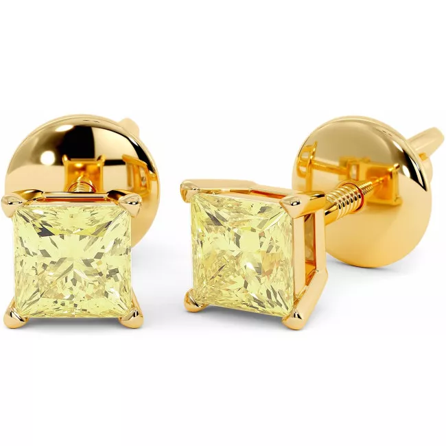 1.8 CTW Yellow Moissanite Stud Earrings "Jemma"