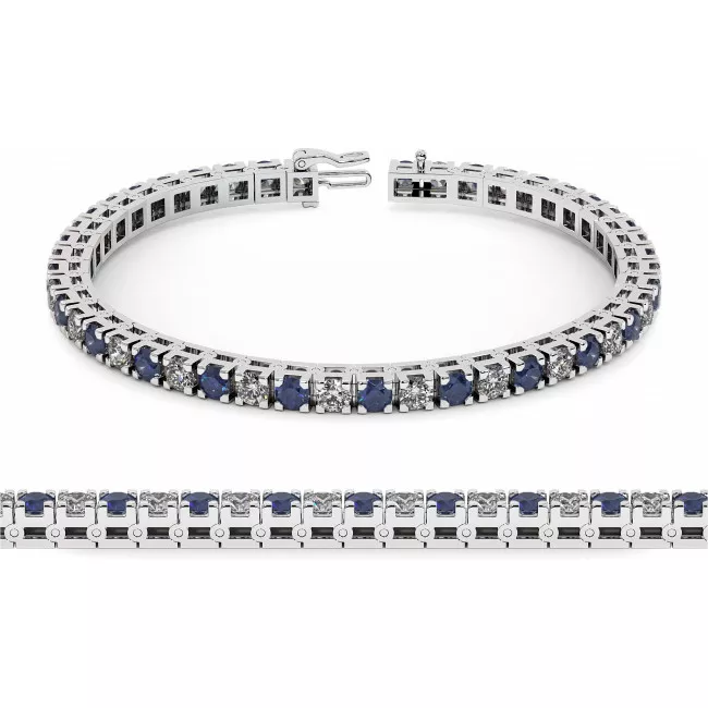 5 CTW Sapphire & Moissanite Tennis Bracelet "Jasmine"