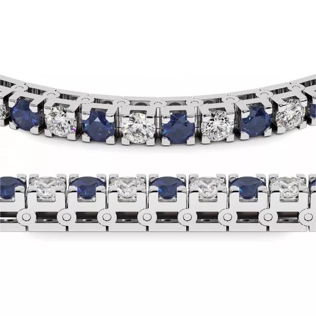 5 CTW Sapphire & Moissanite Tennis Bracelet "Jasmine"