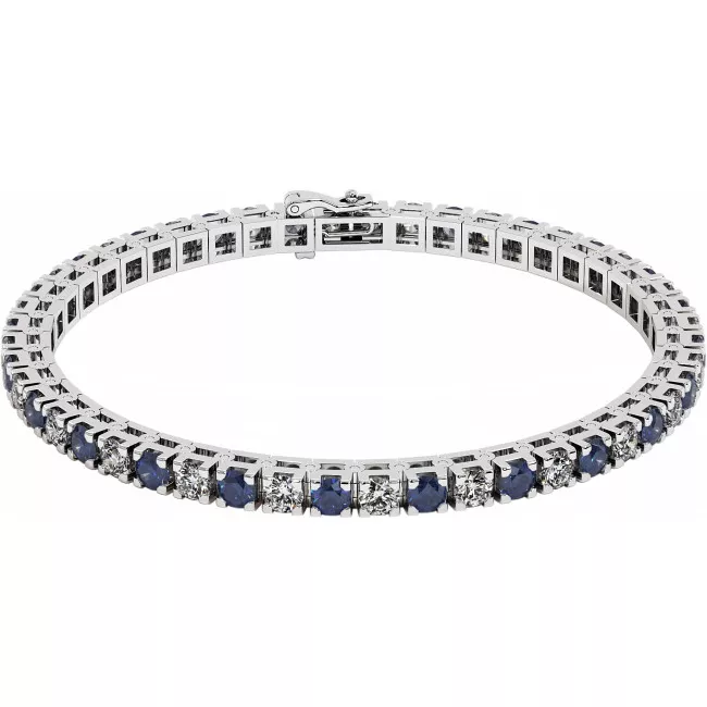 5 CTW Sapphire & Moissanite Tennis Bracelet "Jasmine"
