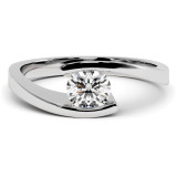 0.5 CTW Bypass Moissanite Engagement Ring "Ella" thumbnail