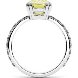 Кольцо с желтым муассанитом Linda с желтым муассанитом кушон 3,6 карата thumbnail