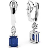 6.5 CTW Sapphire Emerald Cut Earrings "Judy" thumbnail