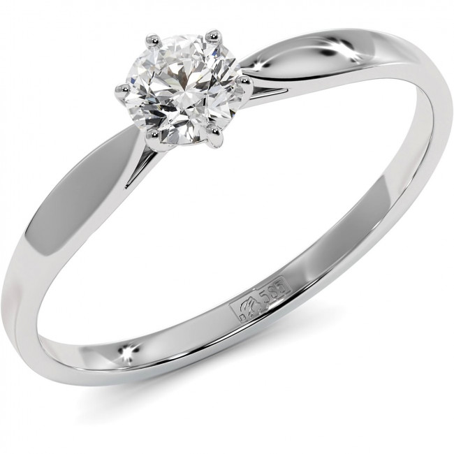 beautiful 0.35ct moissanite engagement ring features 6-prong setting
