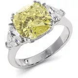 4.7 CTW Yellow Cushion Cut Moissanite Engagement Ring "Mila" thumbnail