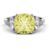 4.7 CTW Yellow Cushion Cut Moissanite Engagement Ring "Mila" thumbnail