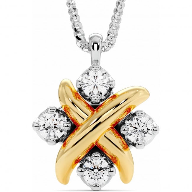 Золотые подвески с муассанитом